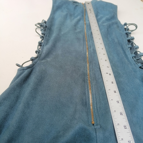 Windsor short sleeveless aqua blue dress size M with two sides on the sides - Picture 10 of 12